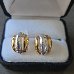 Elegant Silver and Gold Earrings